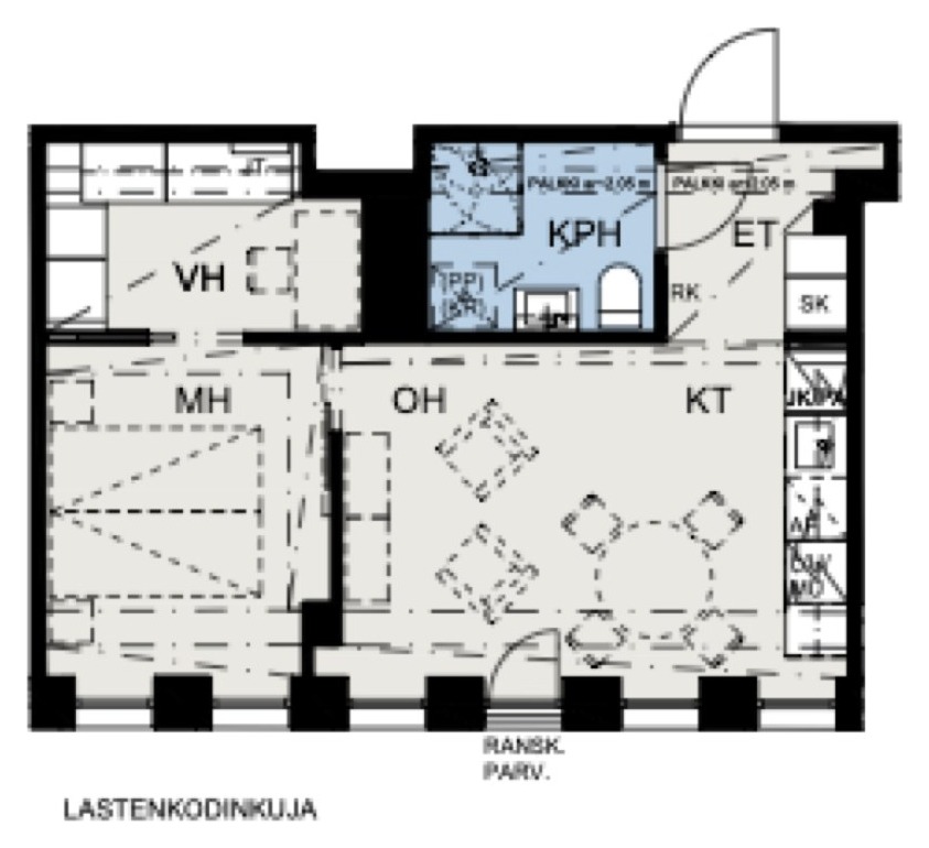 Asunnon A38 huoneistopohja