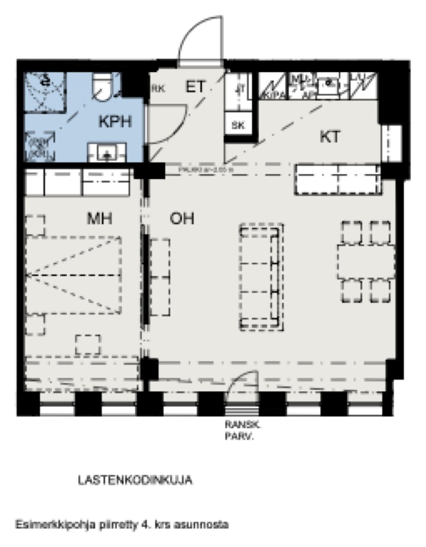 Asunnon B51 huoneistopohja